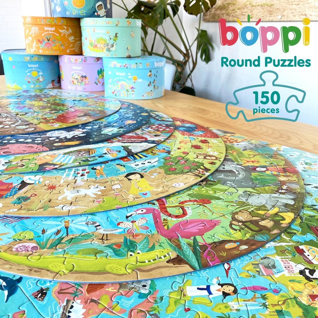 BOPPI - Puzzle Rond & Original - Puzzle Enfant de 3 à 8 Ans - Puzzle  Animaux Enfant - Animaux du Monde - Carton 100% Recyclé - 58 cm - 150  Pièces : : Jeux et Jouets
