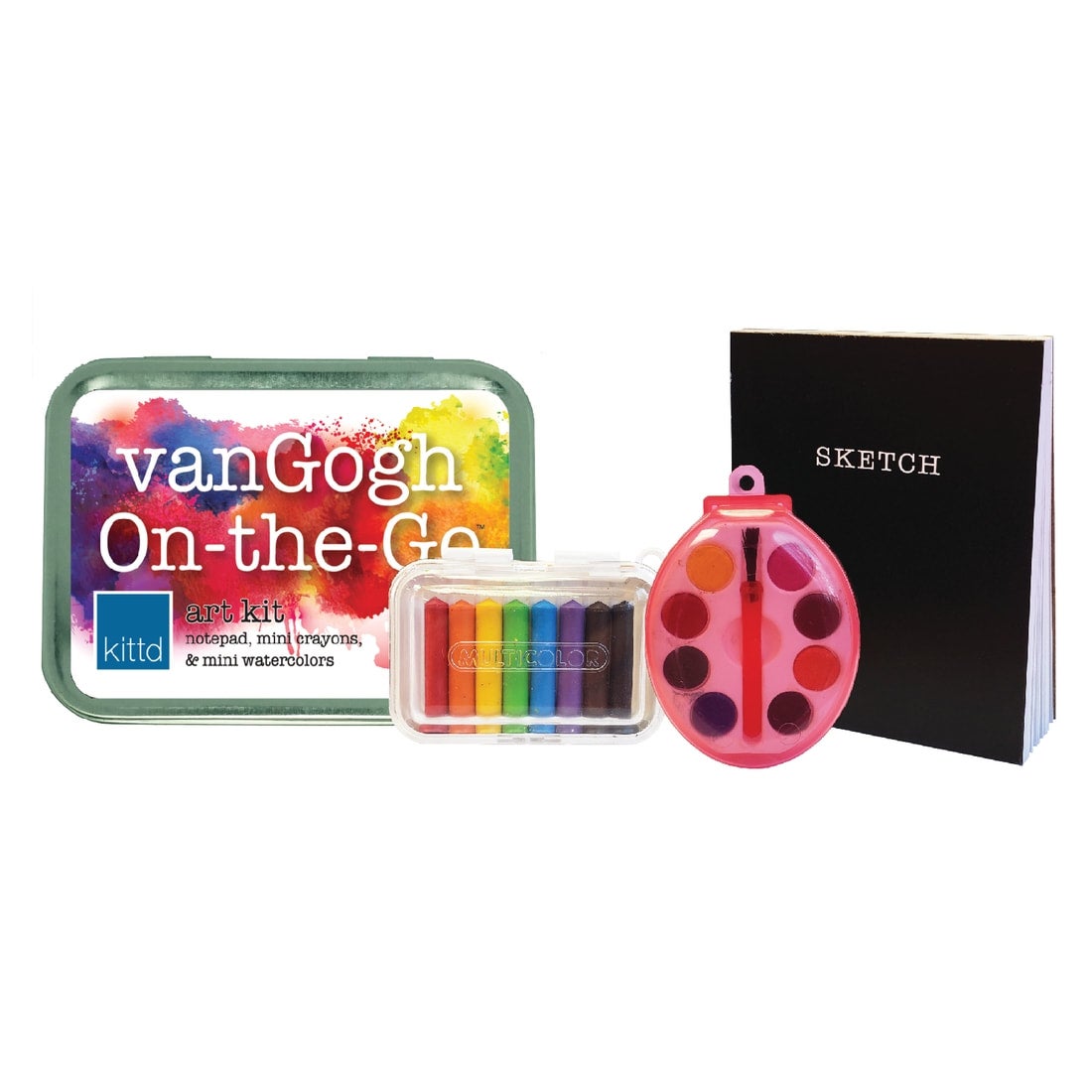 .com: kittd 'van Gogh On-The-Go' Kids Travel Art Kit - Portable,  Pocketable, and Playful - Unplugged Activities in Travel-Ready Tins -  Includes Sketchbook, Watercolors, and Crayons (Single) : Toys & Games
